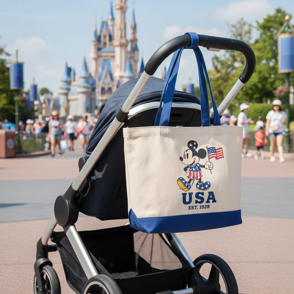 Disney tote bag on stroller
